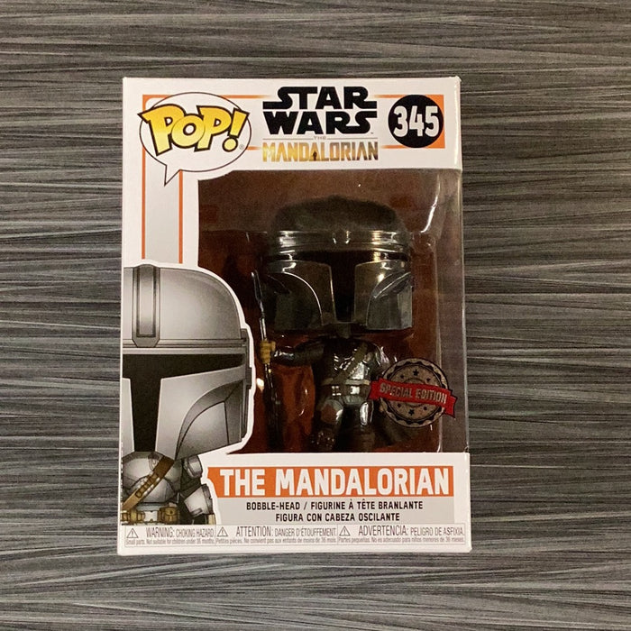 Funko POP! Star Wars: The Mandalorian [Full Chrome](Special Edition)(1st Edition Error)(Damaged Box) #345