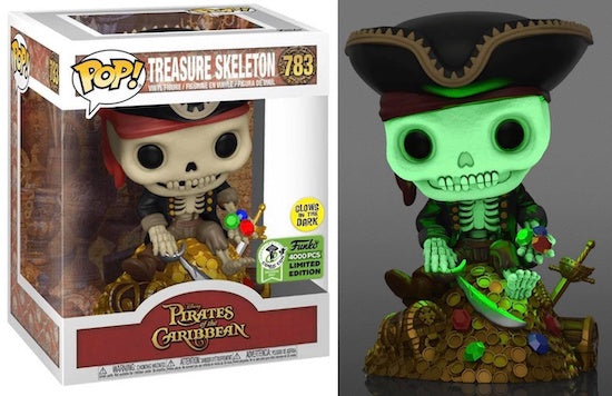 Funko POP! Disney: Pirates of The Caribbean - Treasure Skeleton [6 Inch] (GiTD)(2021 ECCC)(4000 PCS)(Damaged Box) #783