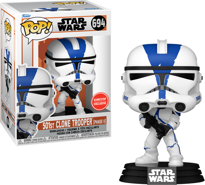 Funko POP! Star Wars: 501st Clone Trooper [Phase II] (GameStop)(Damaged Box) #694