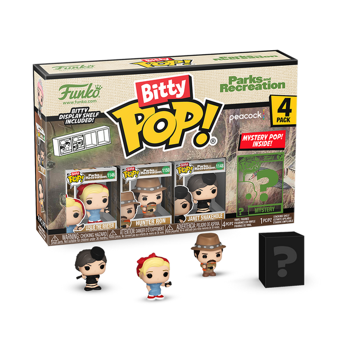 Funko Bitty POP! Television: Parks And Recreation - Leslie The Riveter / Hunter Ron / Janet Snakehole [4-Pack]