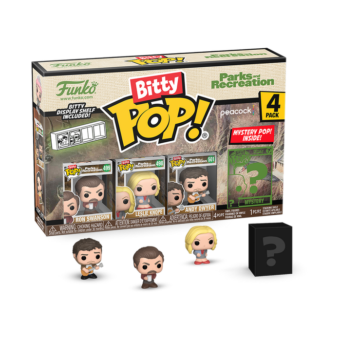 Funko Bitty POP! Television: Parks And Recreation - Ron Swanson / Leslie Knope / Andy Dwyer [4-Pack]