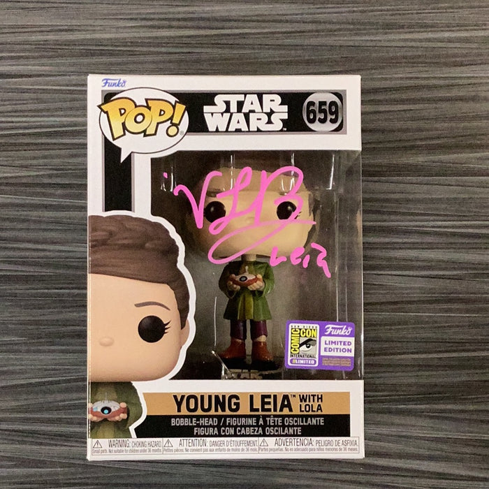 Funko POP! Star Wars: Young Leia w/ Lola (2023 SDCC)(Signed/Vivien Lyra Blair/JSA) #659