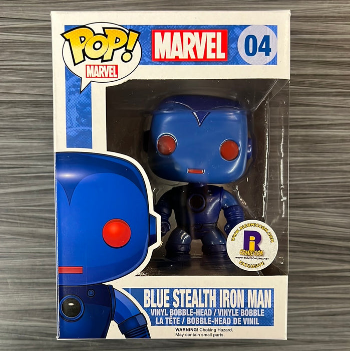 Funko POP! Marvel: Blue Stealth Iron Man (RI Comic Con)(Damaged Box) #04
