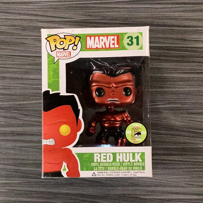 Funko POP! Marvel: Red Hulk [Metallic] (2013 SDCC/480 PCS)(Damaged Box) #31