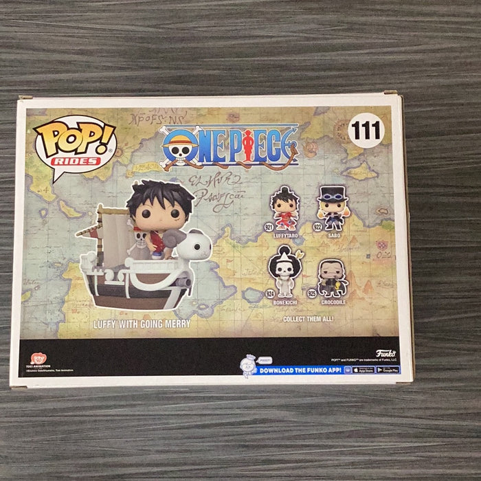 Funko POP Rides! One Piece: Luffy with Going Merry (2022 Fall Convention)(Missing Flag)(Damaged Box) #111