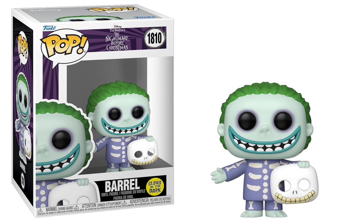 Funko POP! Disney: The Nightmare Before Christmas - Barrel (GiTD)(Entertainment Earth/Funko Sticker) #1810