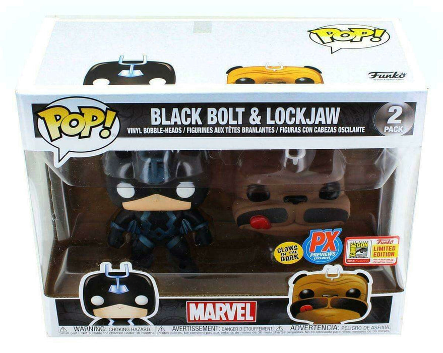Funko POP! Marvel: Black Bolt & Lockjaw (SDCC 2018)(PX)(GiTD)2 Pack