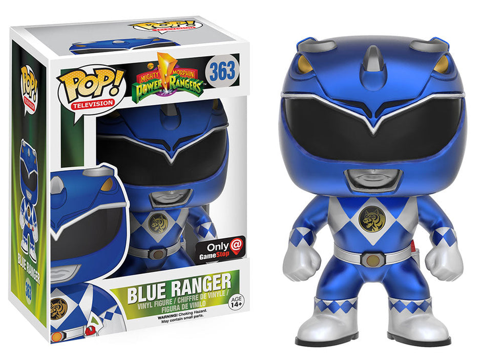Funko POP! Television: Power Ranger - Blue Ranger [Metallic](GameStop)(Damaged Box) #363