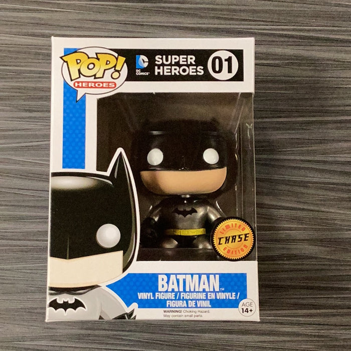 Funko POP! Heroes: DC Super Heroes - Batman [Metallic][Black Batman Logo] (CHASE) #01