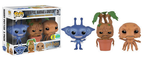 Funko POP! Harry Potter: Cornish Pixie, Mandrake & Grindylow [3 Pack](2016 SDCC)(Damaged Box)