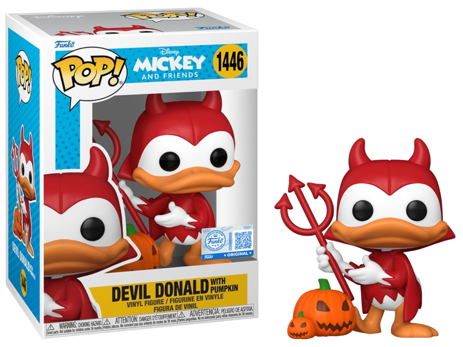 Funko POP! Disney: Devil Donald with Pumpkin (Funko Exclusive/Funko Sticker)(Damaged Box) #1446