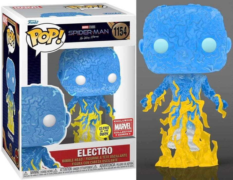 Funko POP! Marvel: Spider-Man No Way Home - Electro (GiTD)(Marvel Corps)(Damaged Box) #1154