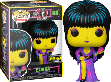 Funko POP! Icons: Elvira 40 Years - Elvira [Black Light] (Entertainment Earth)(Damaged Box) #68