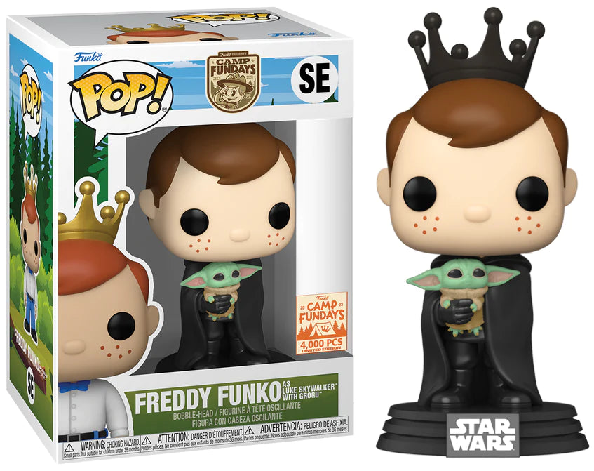 Funko POP! Camp Fundays: Freddy Funko As Luke Skywalker with Grogu (2023 Camp Fundays)(4,000 PCS)(Damaged Box)[A] #SE