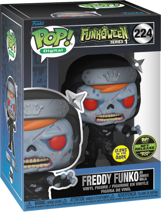 Funko POP! Digital: Funkoween Series 1 - Freddy Funko As Zombie Ninja (GiTD)(NFT Release 1900 PCS) #224