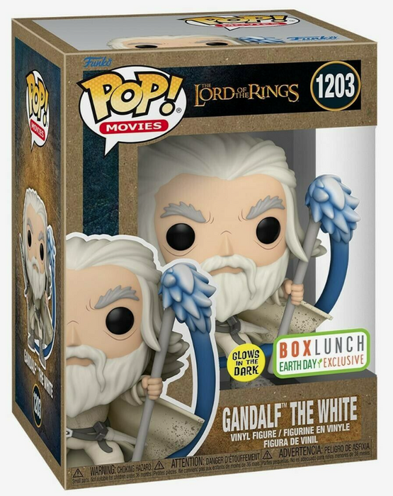 Funko POP! Movies: The Lord of The Rings - Gandalf The White (GiTD)(BoxLunch)(Damaged Box) #1203