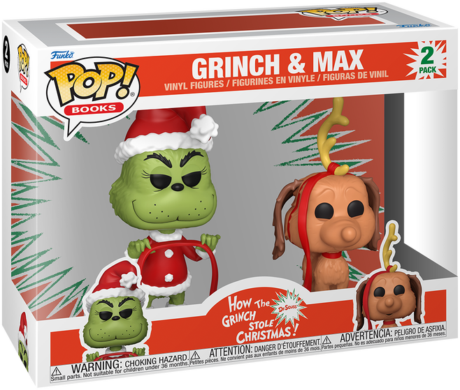 Grinch Plug Funko POP! Books: How The Grinch Stole Christmas! - Grinch & Max [2-Pa ...