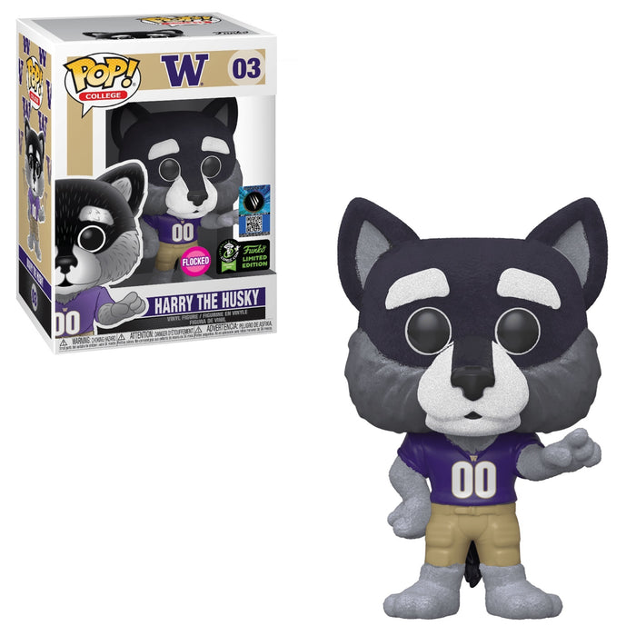 Funko POP! College: W - Harry The Husky (Flocked)(2020 ECCC)(Damaged Box) #03