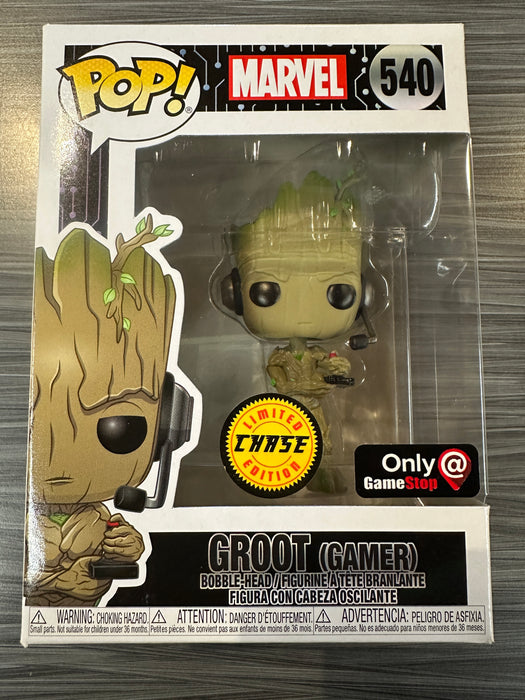Funko POP! Marvel: Groot [Gamer](GameStop)(CHASE)(Damaged Box)  #540