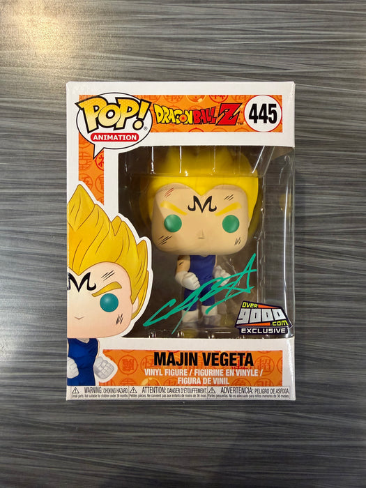 Funko POP! Animation: Dragon Ball Z - Majin Vegeta (Over 9000)(Signed/Christopher Sabat)[Green](Damaged Box) #445