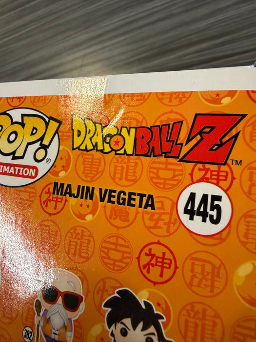 Funko POP! Animation: Dragon Ball Z - Majin Vegeta (Over 9000)(Signed/Christopher Sabat)[White](Damaged Box) #445