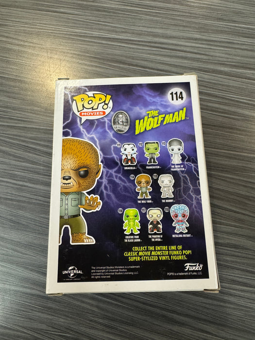 Funko POP! Movies: Monsters - The Wolf Man (GiTD)(2016 NYCC)(Damaged Box) #114