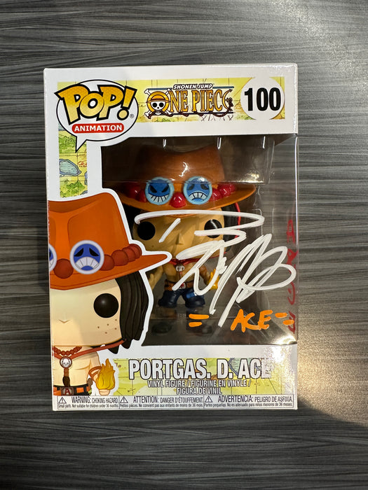 Funko POP! Animation: One Piece - Portgas. D. Ace [2025] (Signed/Travis Willingham/JSA) #100