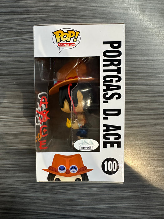 Funko POP! Animation: One Piece - Portgas. D. Ace [2025] (Signed/Travis Willingham/JSA) #100