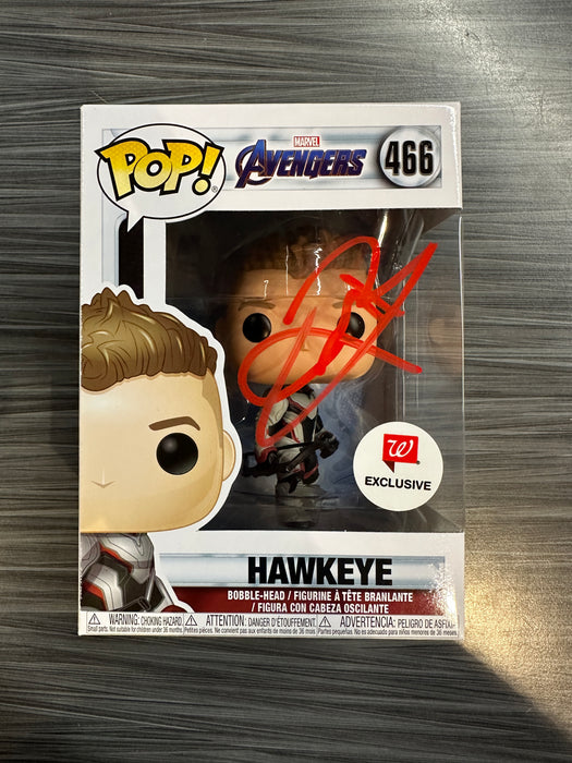 Funko POP! Avengers: Hawkeye (Walgreens)(Signed/Jeremy Renner/JSA)(Damaged Box) #466