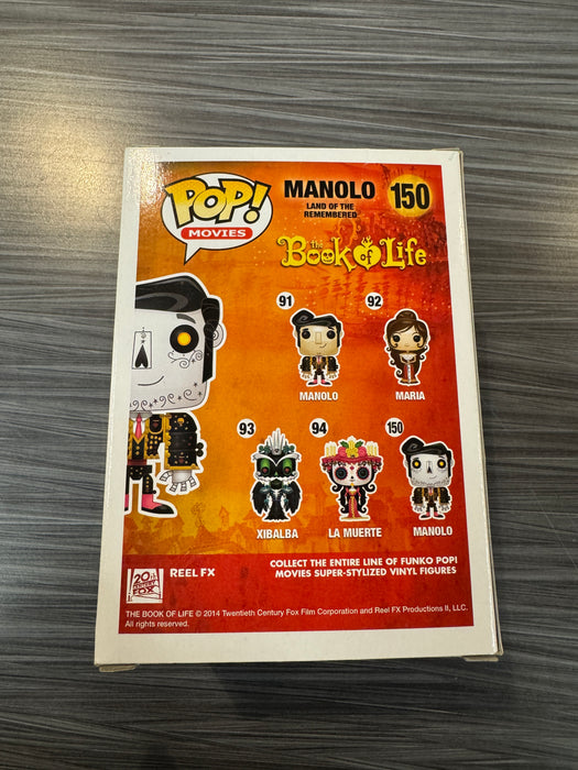 Funko POP! Movies: The Book Of Life - Manolo [Remembered](Legs Facing Wrong Way)(Damaged Box) #150