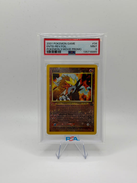 2001 POKEMON GAME Entei [Reverse Foil] #34 Pokemon 3 Movie Promo [MINT PSA 9]