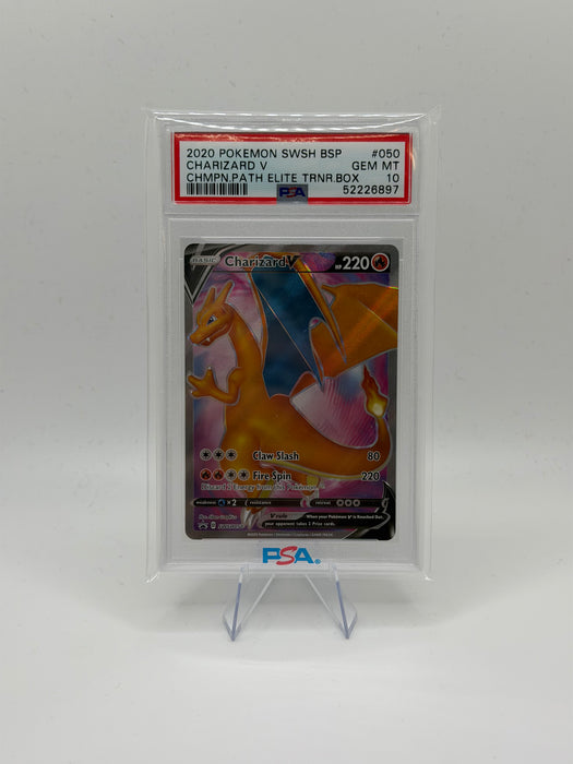 2020 POKEMON SWSH BSP Charizard V #050 Champions Path Elite Trainer Box [GEM MT PSA 10]