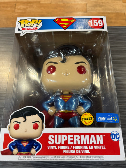 Funko POP! Heroes: DC Superman - Superman (Walmart Missing Sticker)(CHASE)[10 Inch](Damaged Box)  #159
