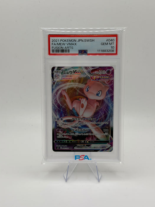 2021 POKEMON JPN SWSH Mew VMAX #040 Fusion Arts [GEM MT PSA 10]
