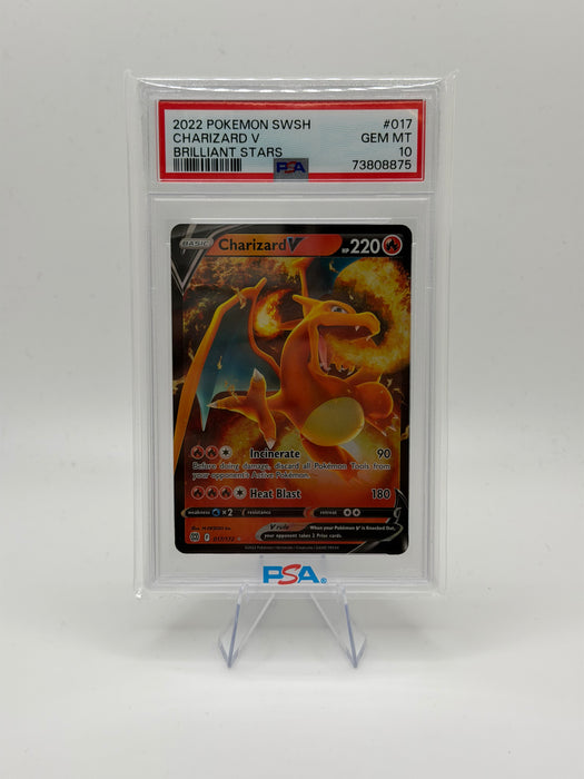 2022 POKEMON SWSH Charizard V #017 Brilliant Stars [GEM MT PSA 10]