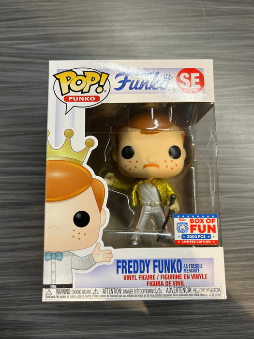 Funko POP! Funko: Freddy Funko As Freddie Mercury [Metallic] (Box of Fun)(2000 PCS)(Damaged Box) #SE