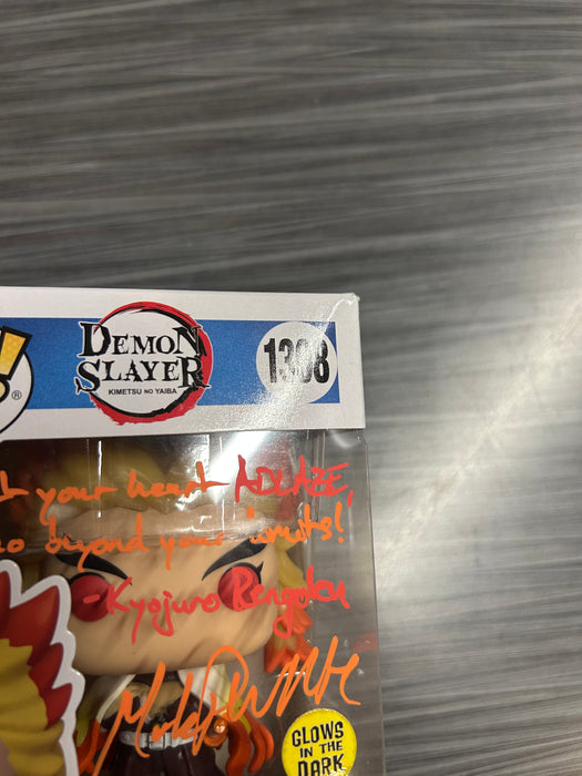 Funko POP! Animation: Demon Slayer - Kyojuro Rengoku (GiTD)(Walmart)(Signed/ Mark Whitten/ PSA)(Damaged Box) #1308