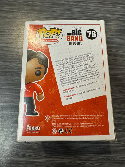 Funko POP! Television: The Big Bang Theory - Raj Koothrappali [Star Trek] (Damaged Box) #76