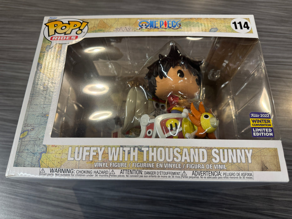 Funko POP! Rides: One Piece - Luffy w/ Thousand Sunny (2022 Winter Convention)(Damaged Box) #114