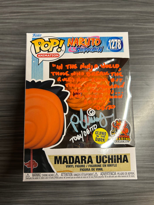 Funko POP! Animation: Naturo Shippuden - Madara Uchiha (Dragons Trading)(GiTD)(Signed/Michael Yurchak/JSA)(Damaged Box) #1278