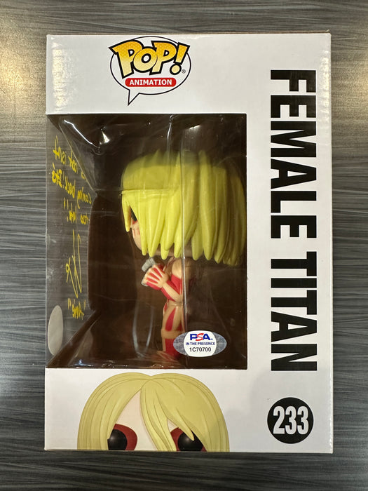 Funko POP! Animation: Attack on Titan - Female Titan (Signed/Lauren Landa/PSA)(OG Collectibles)(Damaged Box) #233