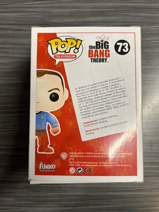 Funko POP! Television: The Big Bang Theory - Sheldon Cooper [Star Trek Transporting] (2013 SDCC 1008 PCS)(Damaged Box*) #73