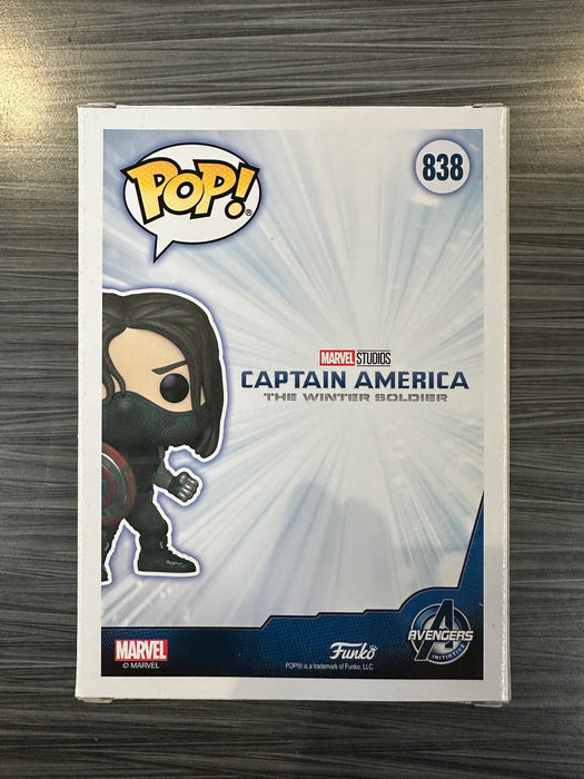 Funko POP! Marvel: Captain America The Winter Soldier - Winter Soldier [Shield](Amazon)(Signed/Sebastian Stan/Swau)(Damaged Box) #838