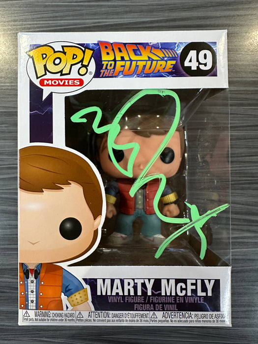 Funko POP! Movies: Back To The Future - Marty Mcfly (Signed/Michael J. Fox/Beckett)(Damaged Box) #49