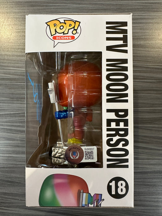 Funko POP! Icons: MTV - MTV Moon Person [Rainbow](Signed/Bam Margera/Beckett)(Damaged Box) #18