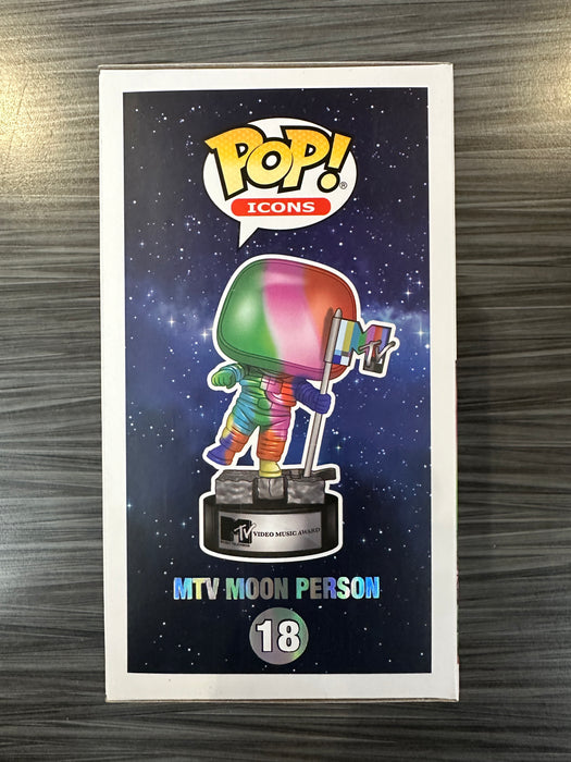 Funko POP! Icons: MTV - MTV Moon Person [Rainbow](Signed/Bam Margera/Beckett)(Damaged Box) #18