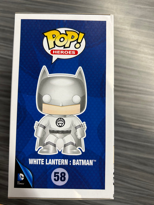 Funko POP! Heroes: Super Heroes - White Lantern: Batman (GiTD)(Fugitive Toys)(Damaged Box) #58