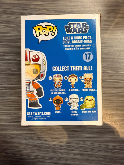 Funko POP! Star Wars: Luke Skywalker [X-Wing Pilot][Blue Box/Small Font] (Signed/Mark Hamill/JSA)(Damaged Box) #17