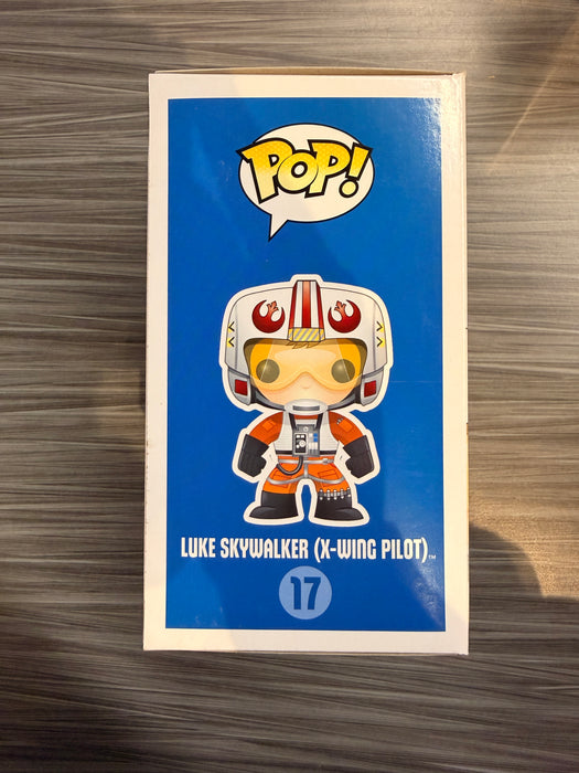 Funko POP! Star Wars: Luke Skywalker [X-Wing Pilot][Blue Box/Small Font] (Signed/Mark Hamill/JSA)(Damaged Box) #17