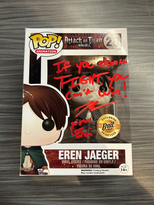 Funko POP! Animation: Attack on Titan - Eren Jaeger (Bait)(Signed/Bryce Papenbrook/JSA)(Damaged Box*) #20